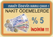 Kordon Rent a Car da nakit ödemelerde %5 indirim  kazanýn.